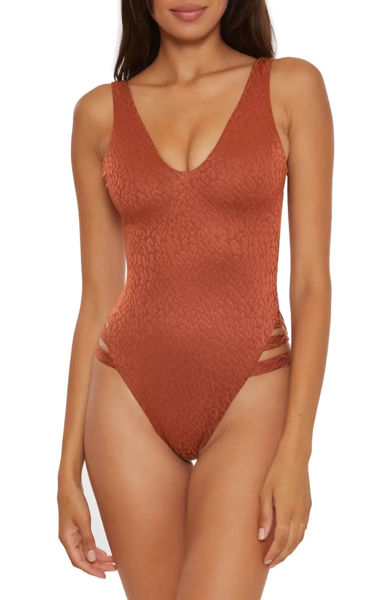 BECCA Bronzed Plunge One-Piece Swimsuit | Nordstrom | Nordstrom
