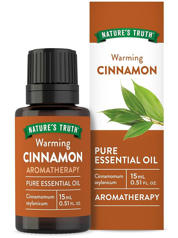 Nature's Truth Cinnamon Essential Oil | 15 mL | for Diffuser, Aromatherapy, and Massage | Pure Pl... | Amazon (US)
