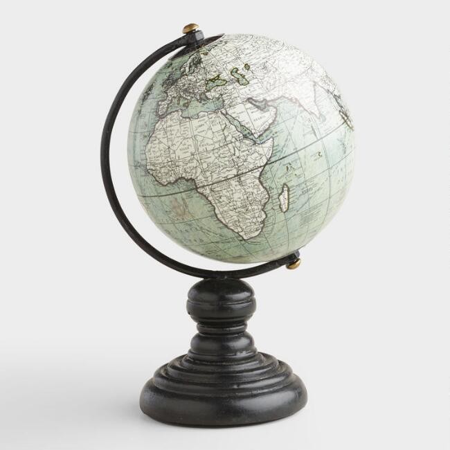 Gray Globe With Wood Stand | World Market