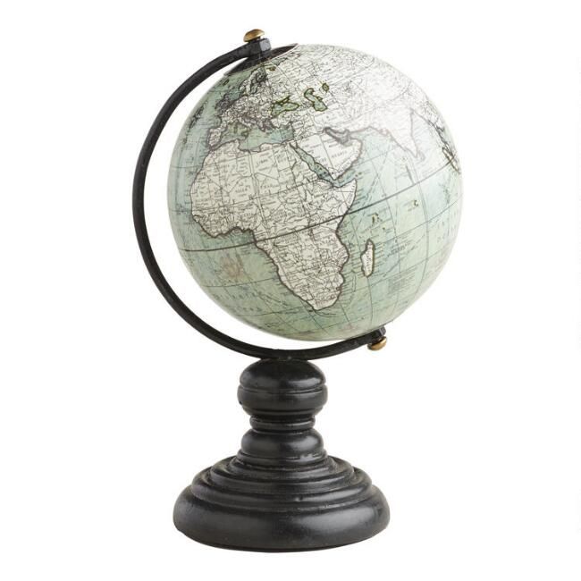 Gray Globe With Wood Stand | World Market