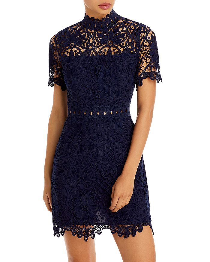 AQUA
            
    
                    
                        Short Sleeve Lace Dress - 100... | Bloomingdale's (US)