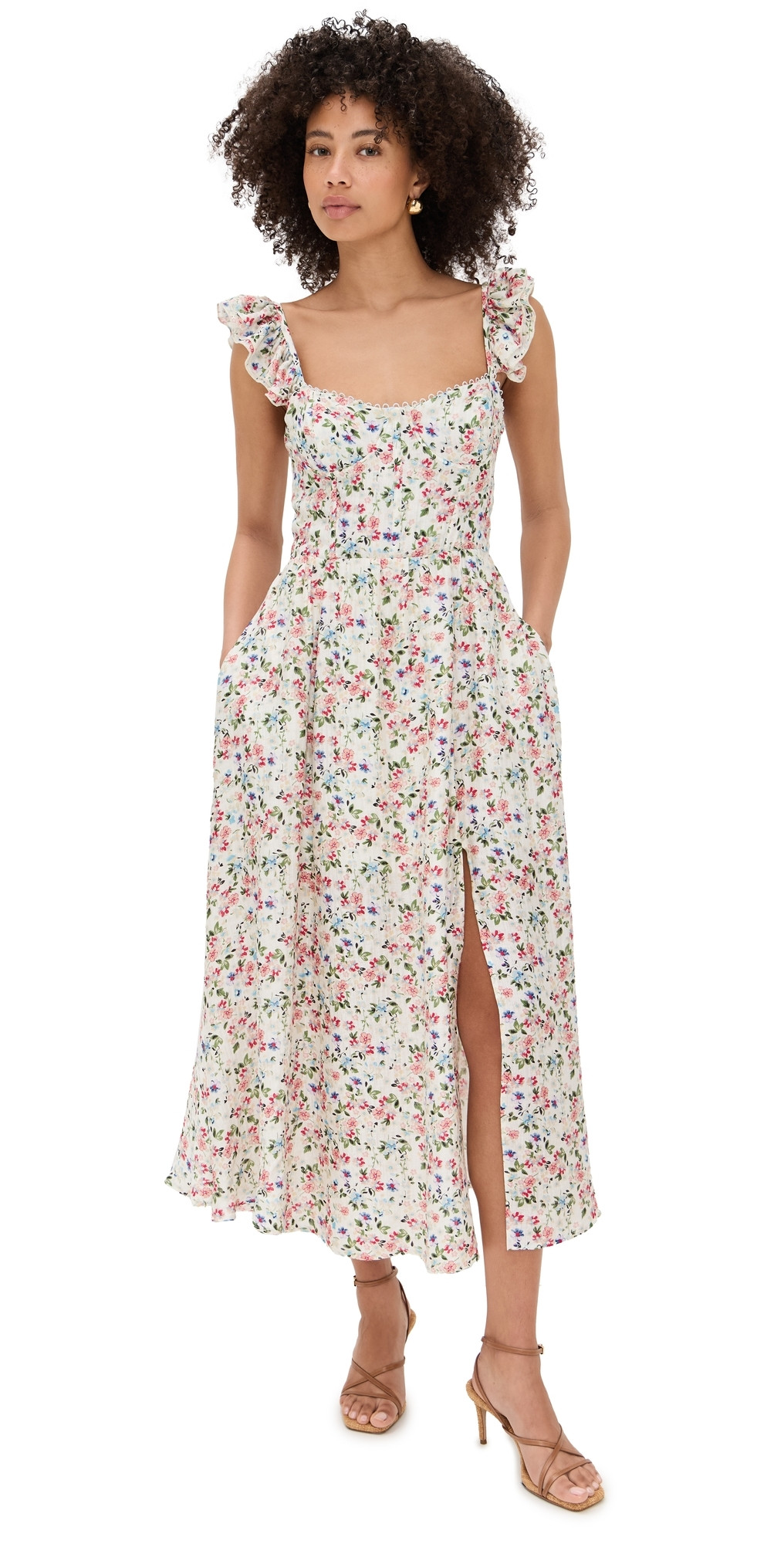 ASTR the Label Wedelia Dress Cream Multi Floral S | Shopbop