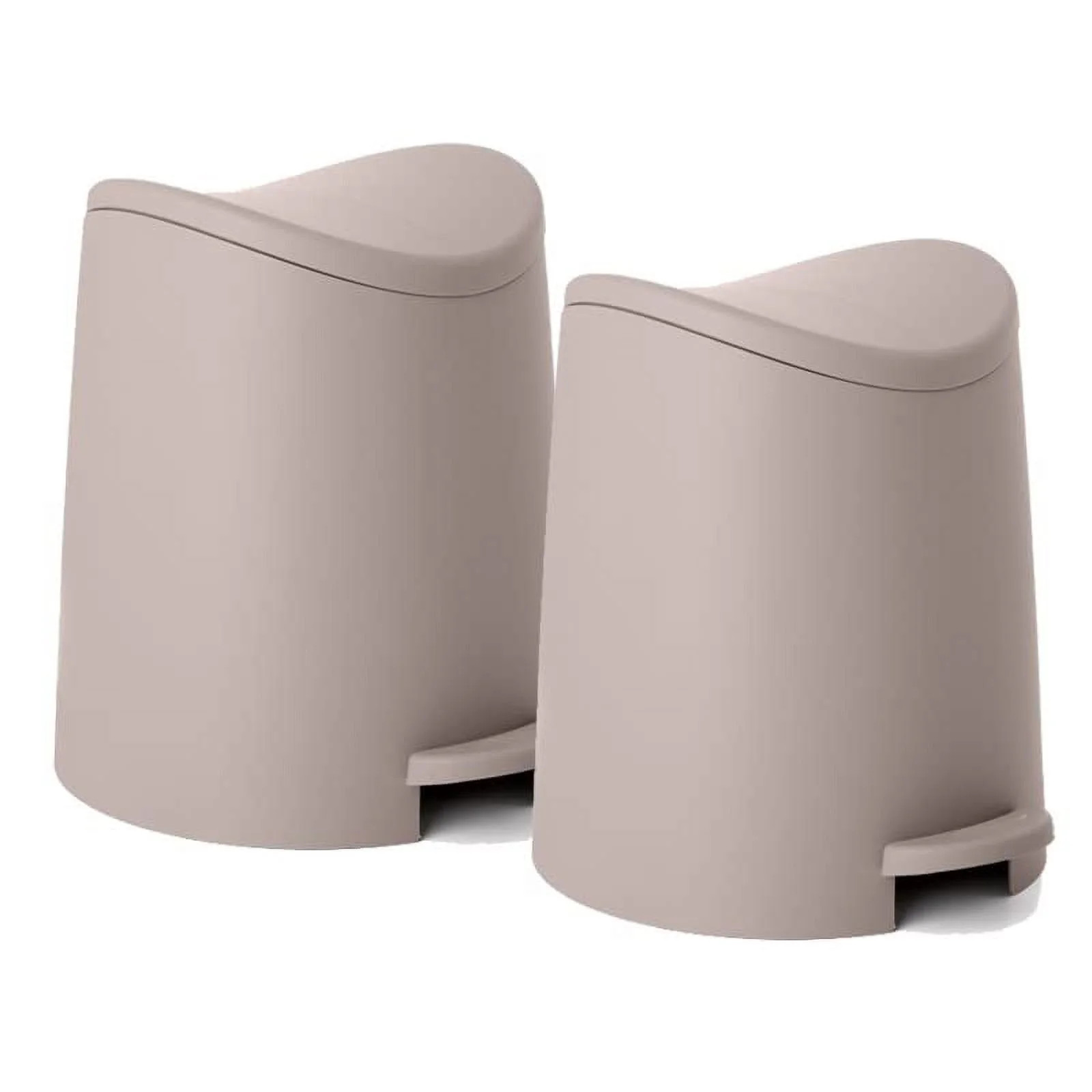 Superio Small Trash Can with Lid 3 Liter Beige (2 Pack), Plastic Mini Waste Bin 0.75 Gallon, Mode... | Walmart (US)