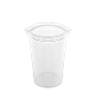 Reusable Silicone 24 oz. Large Cup Zippered Storage Container, Frost | The Home Depot