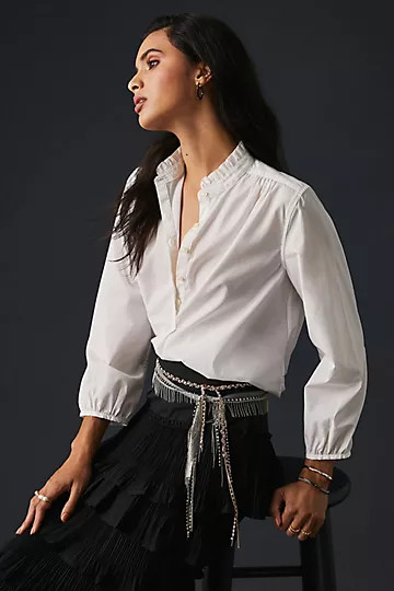 Birds of Paradis by Trovata Sara B Henley Shirt | Anthropologie (US)