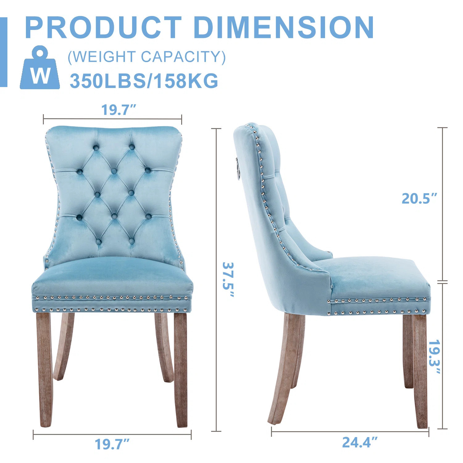 Milva Velvet Dining Chairs Upholstered High-end Tufted Dining Room Chair with Nailhead Back Ring ... | Wayfair North America