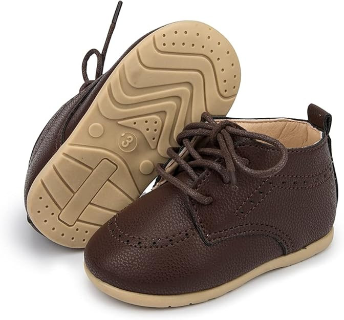 Meckior Infant Baby Boys Girls Classic PU Leather Wedding Loafers Brogue Toddler Oxford Dress Sho... | Amazon (US)