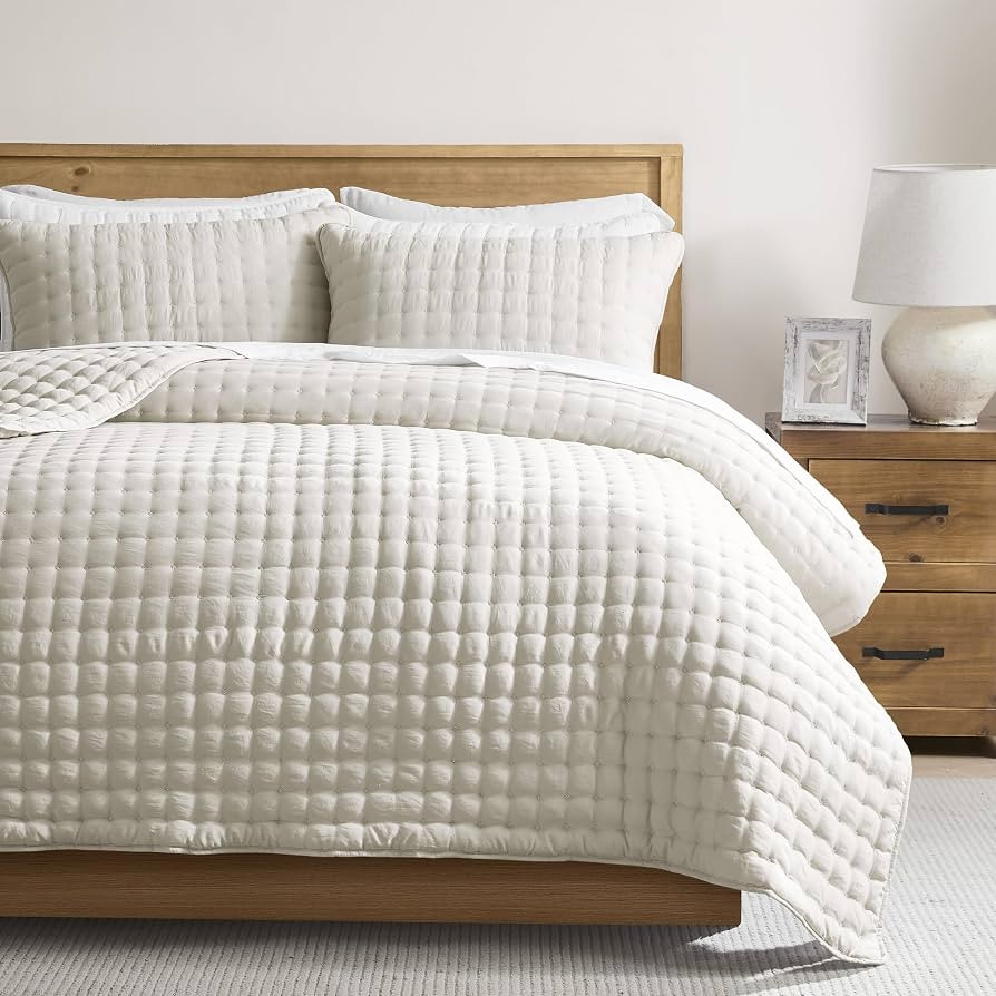 WDCOZY Twin Quit Size Bedding Sets with Pillow Sham, Ivory Lightweight Soft Bedspread Coverlet, Q... | Amazon (US)