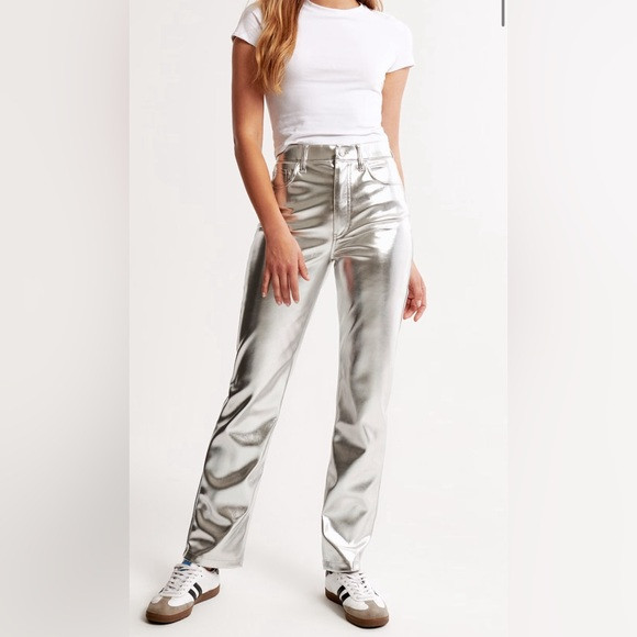 NEW Abercrombie Metallic/Silver Pants | Poshmark