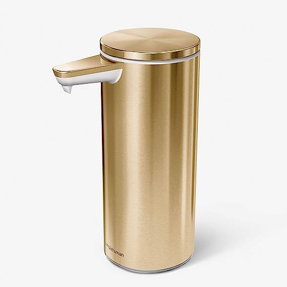 simplehuman 9 oz. Touch-Free Rechargeable Sensor Liquid Soap Pump Dispenser, Brass Stainless Stee... | Amazon (US)