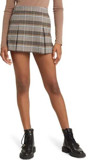 Plaid Tailored Pleated Miniskirt | Nordstrom