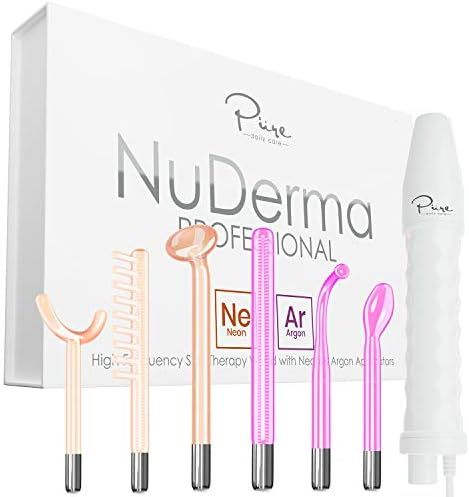 NuDerma Professional Skin Therapy Wand - Portable High Frequency Skin Therapy Machine with 6 Neon &  | Amazon (US)