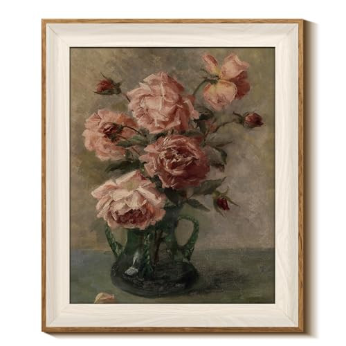 InSimSea Framed Canvas Wall Art of Botanical Flower - Room Decor, Flower Art Work for Wall Decor, Vintage Floral Wall Prints Artwork Bathroom, Bedroom, Living Room, Home Decor, Oil Painting 10x12In | Amazon (US)