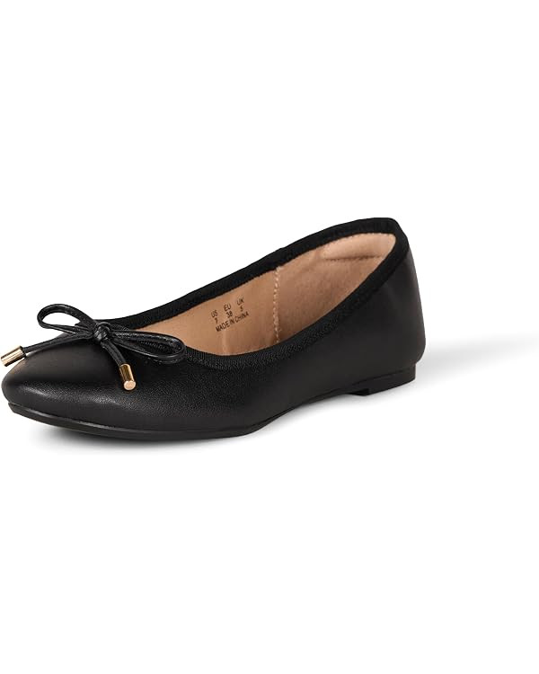 Amazon Essentials Women's Comfortable Round Toe Ballet Flats with Bow | Amazon (US)