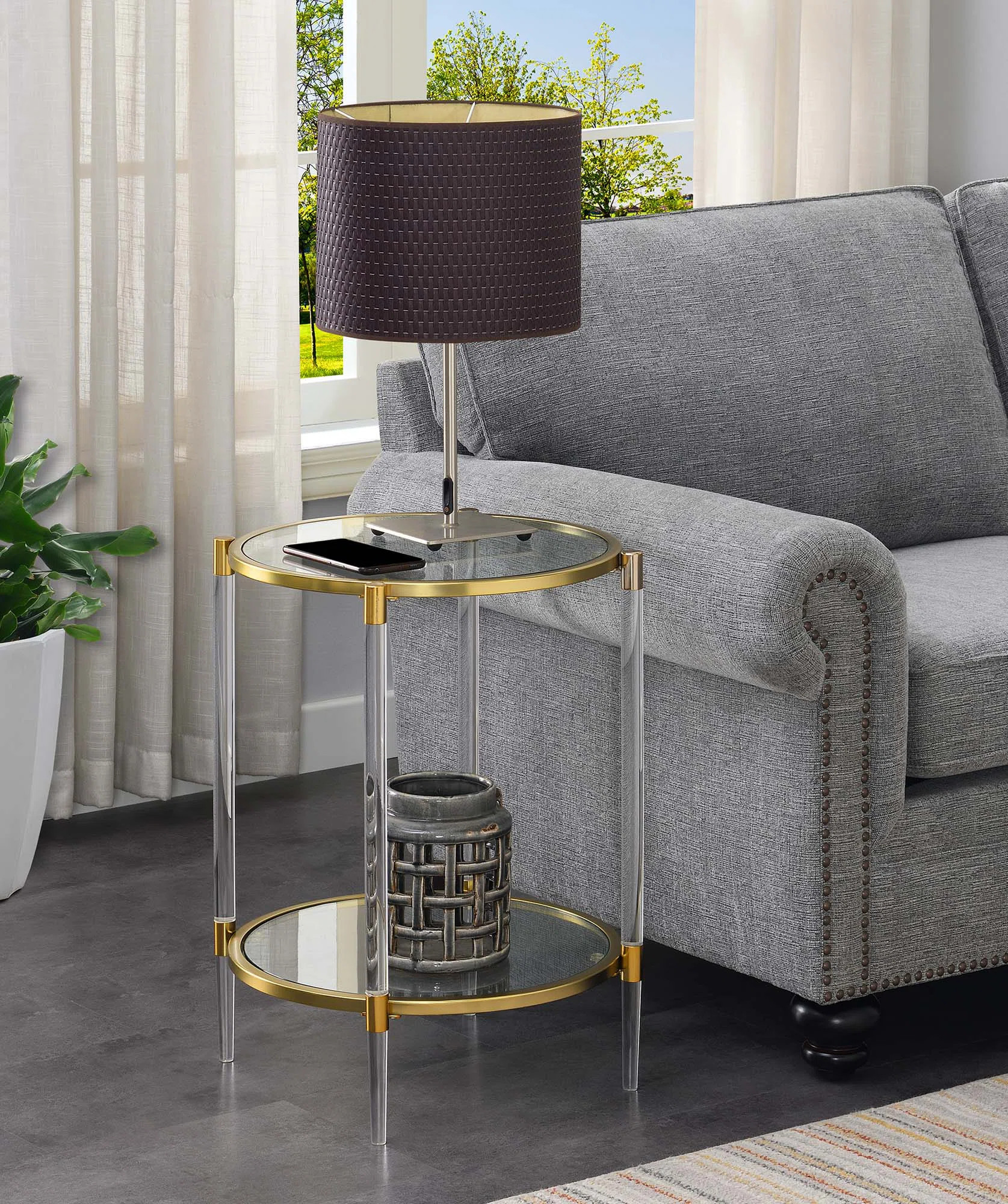 Willa Arlo™ Interiors Carolina Acrylic Glass Round End Table & Reviews | Wayfair | Wayfair North America