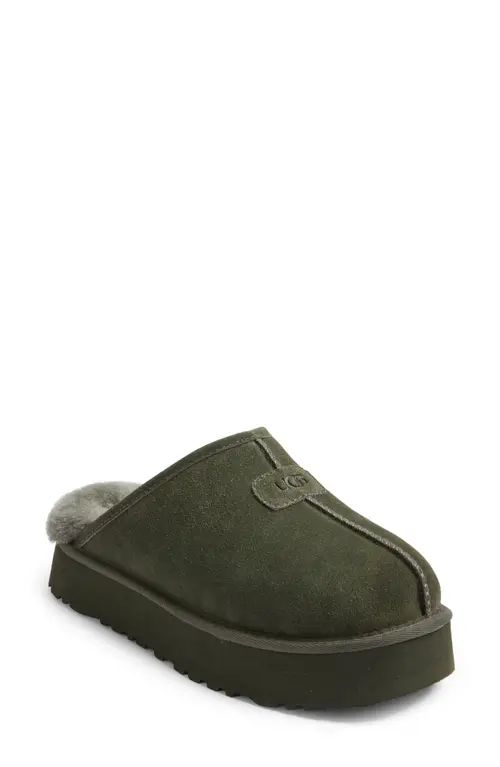 UGG(r) Discoquette Genuine Shearling Slide Slipper in Forest Night at Nordstrom, Size 5 | Nordstrom