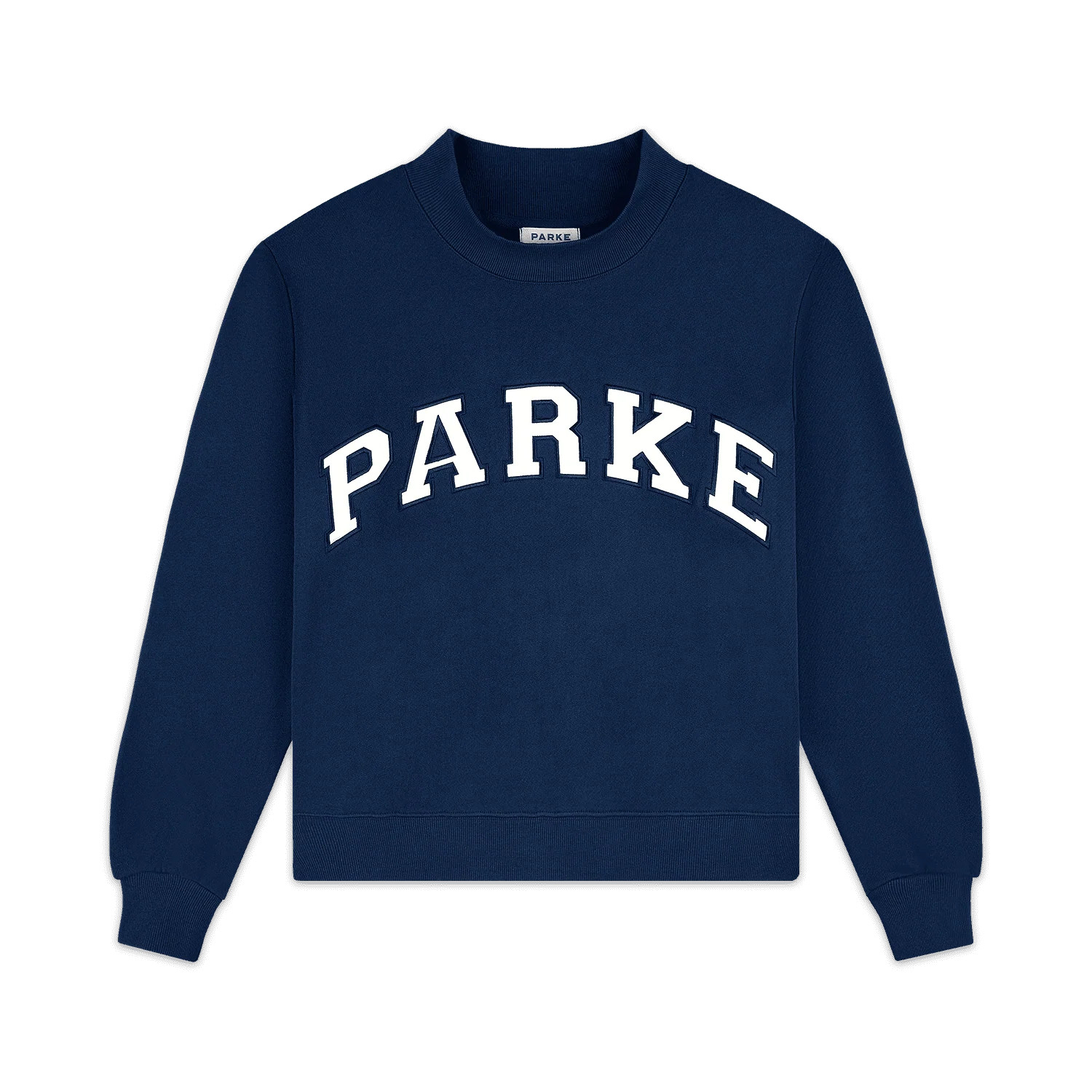Varsity Mockneck - Denim + White | Parke