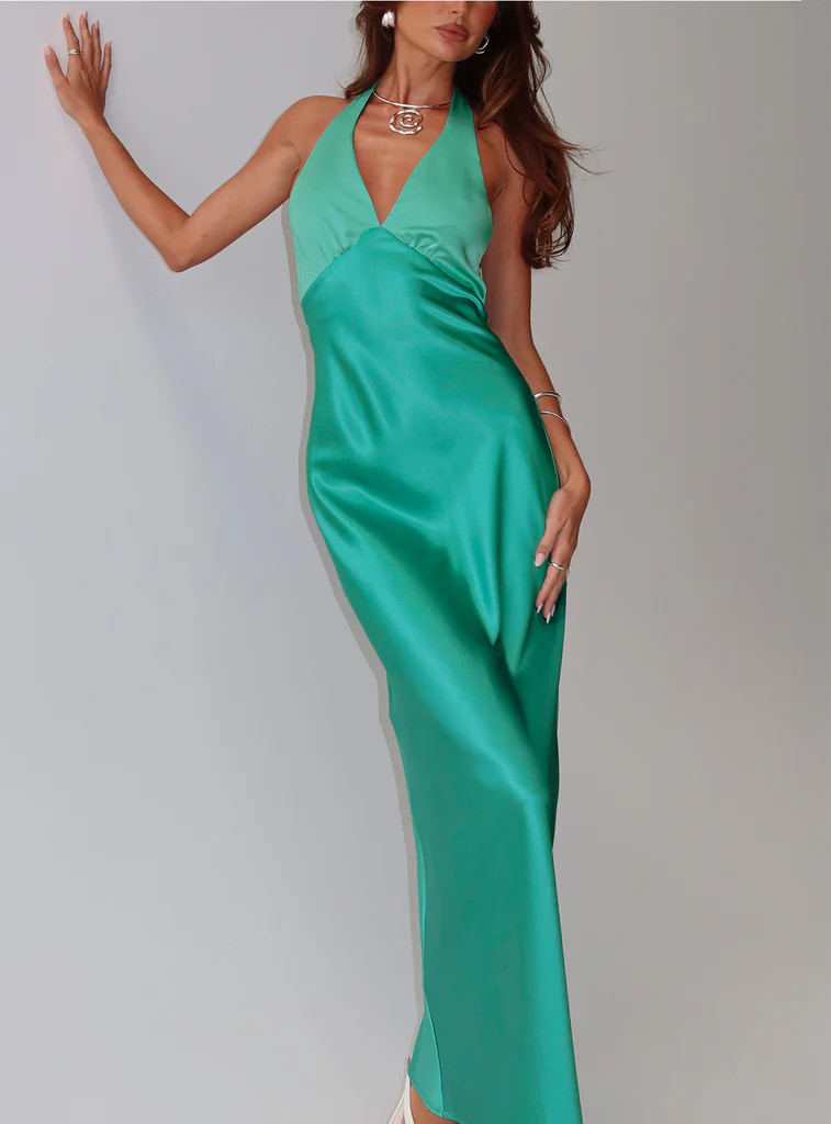Annalia Scarf Tie Maxi Dress Aqua | Princess Polly US