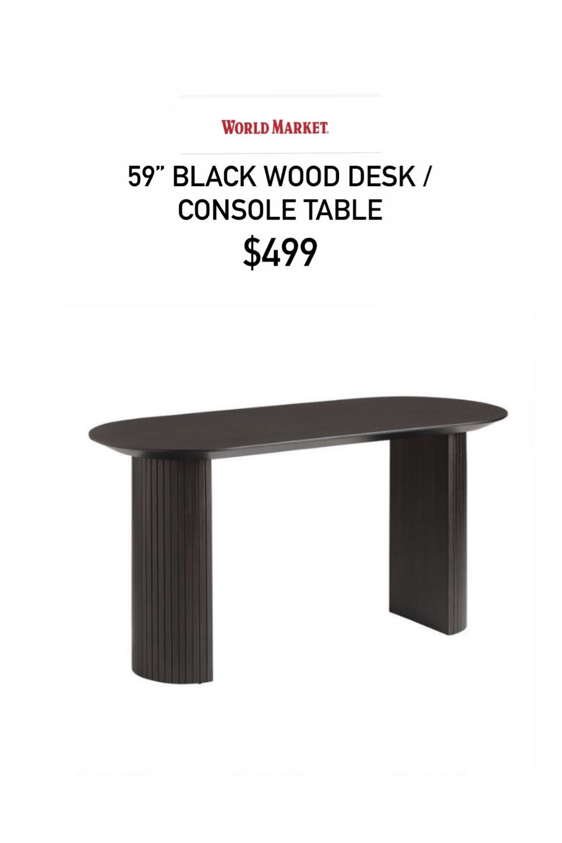 59” black wood desk / 59” console table 
Black fluted wood console table, sofa console table. Entryway console. #consoletable 

#LTKsalealert #LTKhome #LTKstyletip