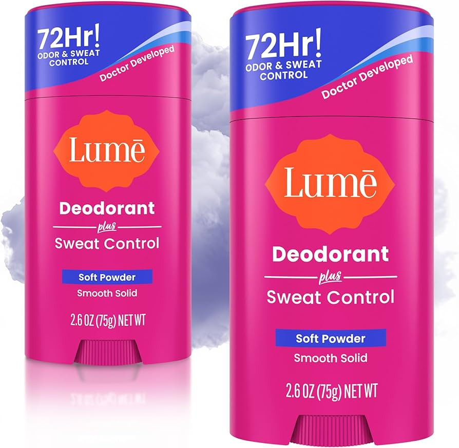 Lume Deodorant Plus Sweat Control - Smooth Solid Stick - Extra Strength Antiperspirant - 72 Hour ... | Amazon (US)