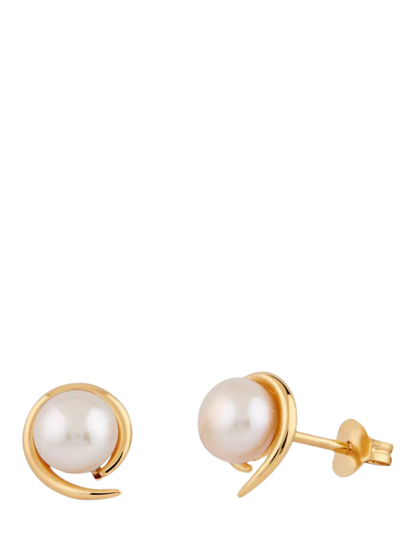 Dinny Hall Toro Pearl Stud Earrings, Gold | John Lewis (UK)