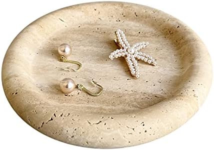 Natural Marble Round Vanity Tray Jewelry Makeup Dish Decorative Tray for Coffee Table,Bathroom,Be... | Amazon (US)