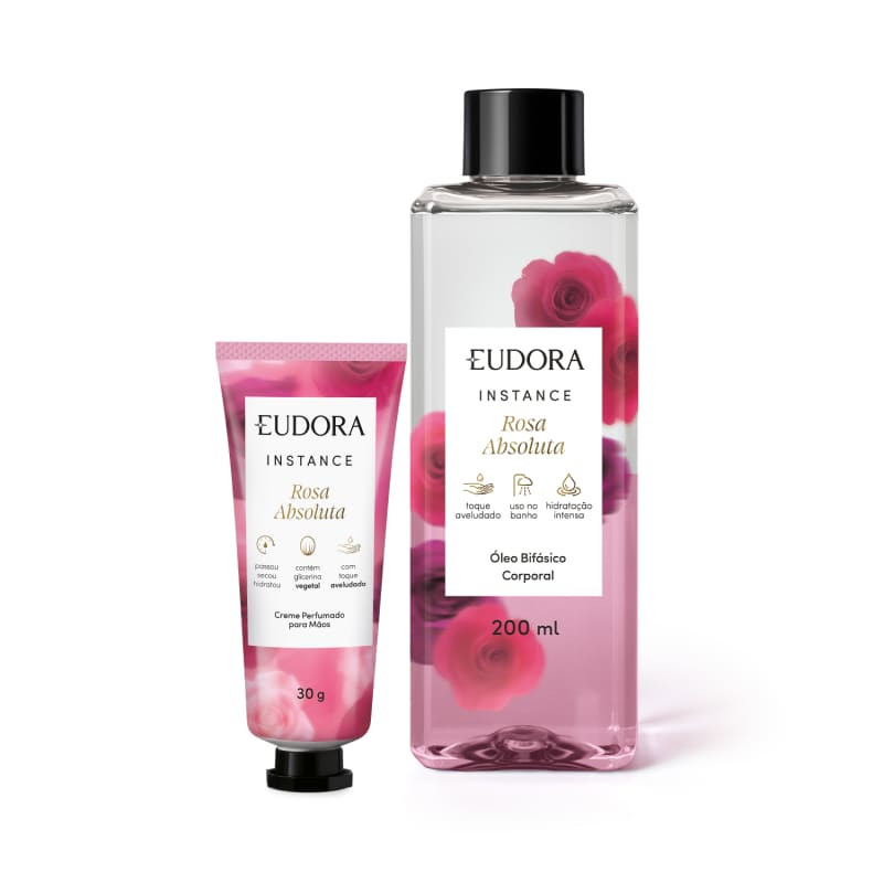 Combo Instance Rosa Absoluta: Óleo Bifásico 200ml + Creme para Mãos 30g | Eudora | Eudora (BR)