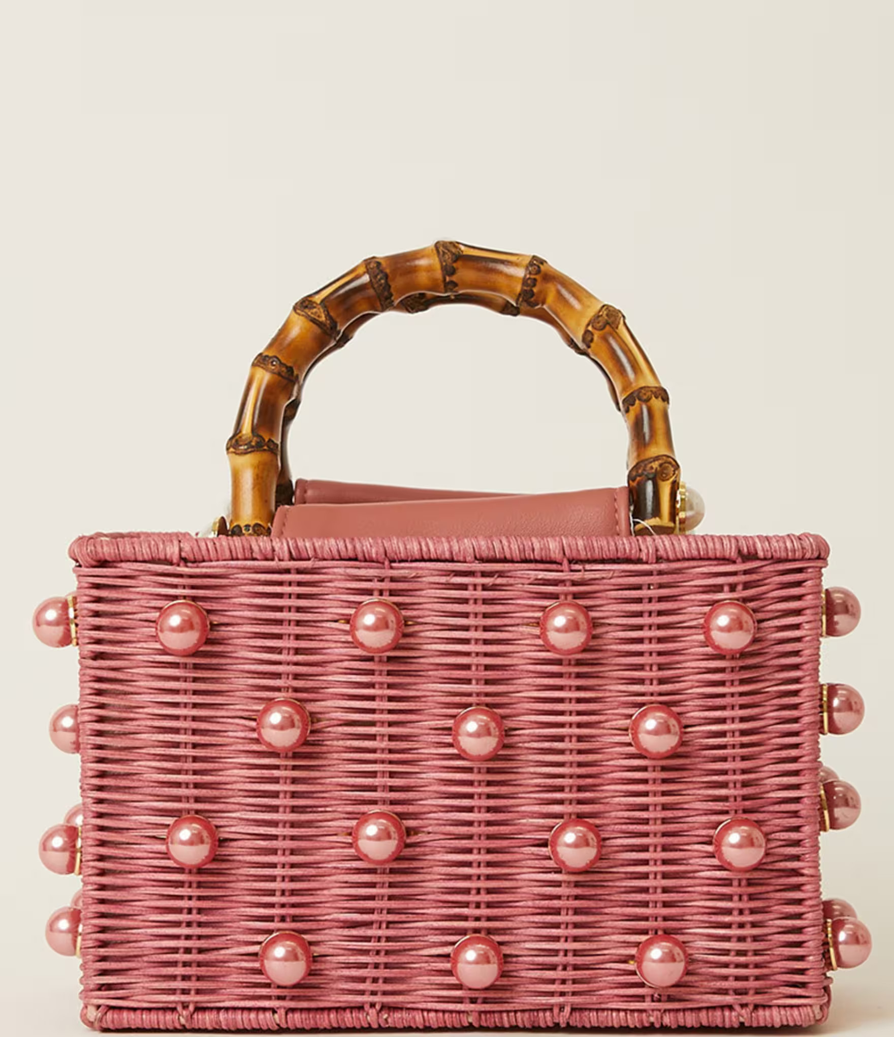 Chloe Rattan Pearl Embellished Shoulder Bag | Dillard's