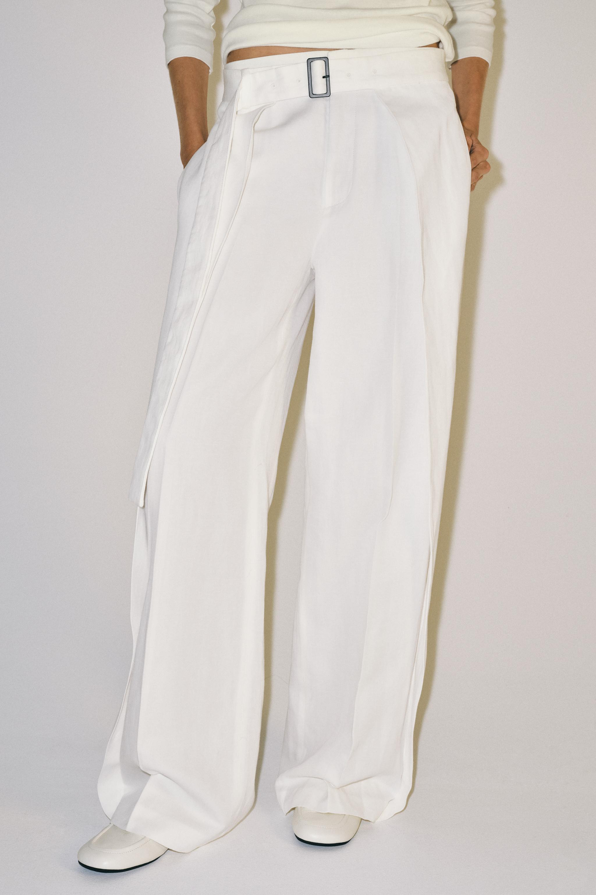 ZW COLLECTION PLEATED BELTED TROUSERS | Zara US