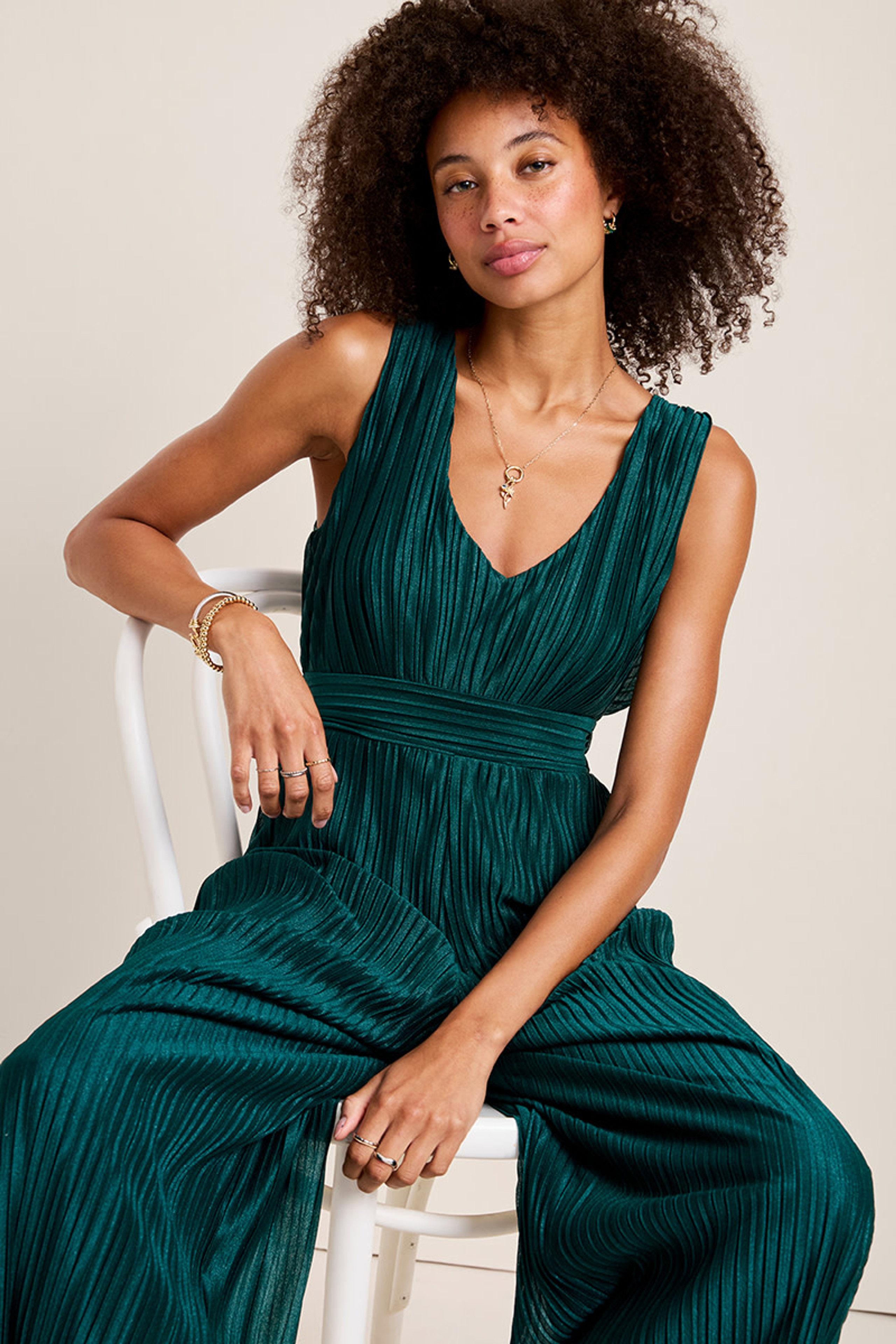 Anna Pleated Wide Leg Jumpsuit | Francesca's