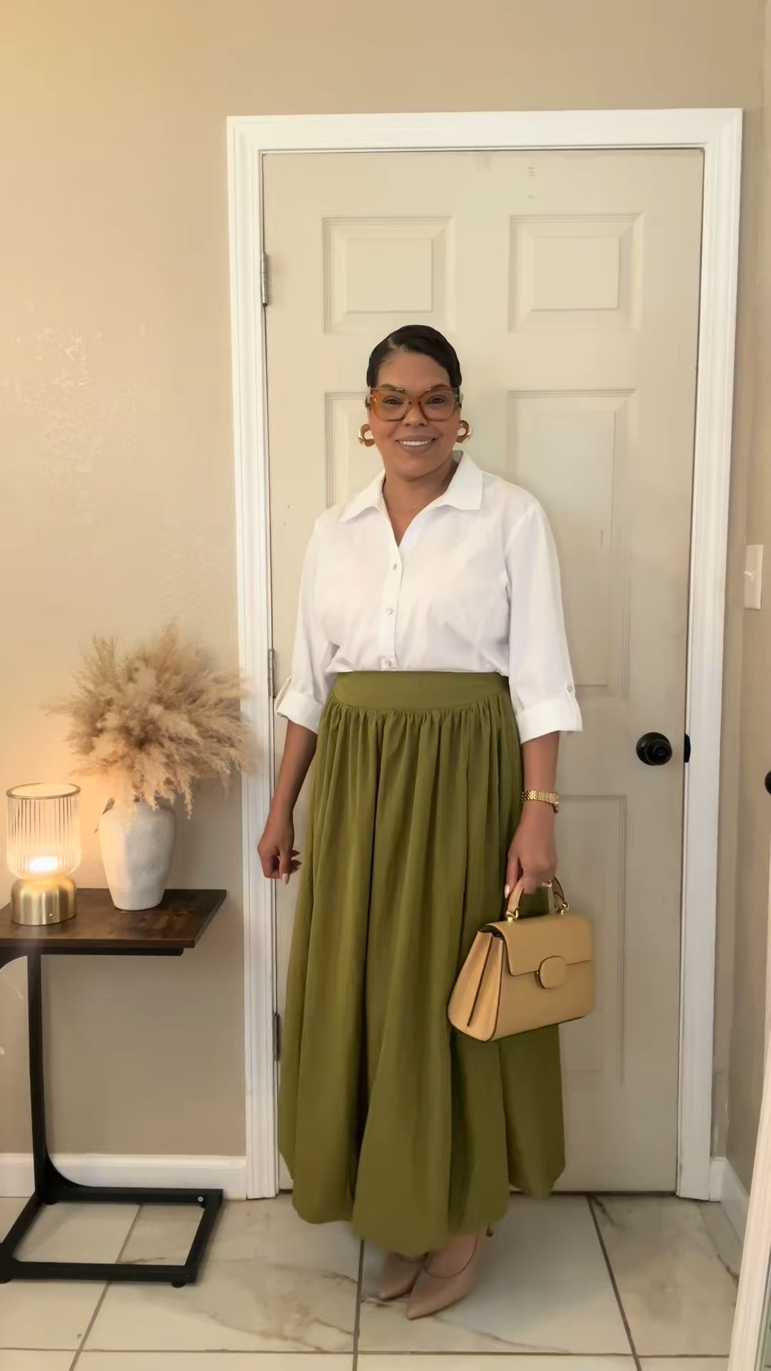Okay girl, this skirt is giving fall without the basic fall colors. 💚🍂 I love the flow, the movement, and that gorgeous olive green! Perfect for church, brunch, date night or just because you felt like getting dressed. ✨

Linked in my LTK 🤎
#FallStyle #StyleOver40 #ModestFashion

#LTKdayinmylife #LTKgrwm #LTKootd