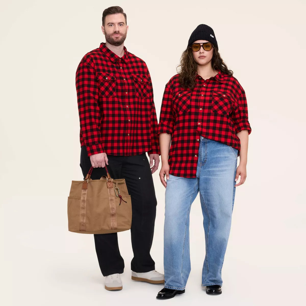 Adult Buffalo Check Long Sleeve Button-Down Flannel Shirt - Woolrich x Target Red/Black | Target