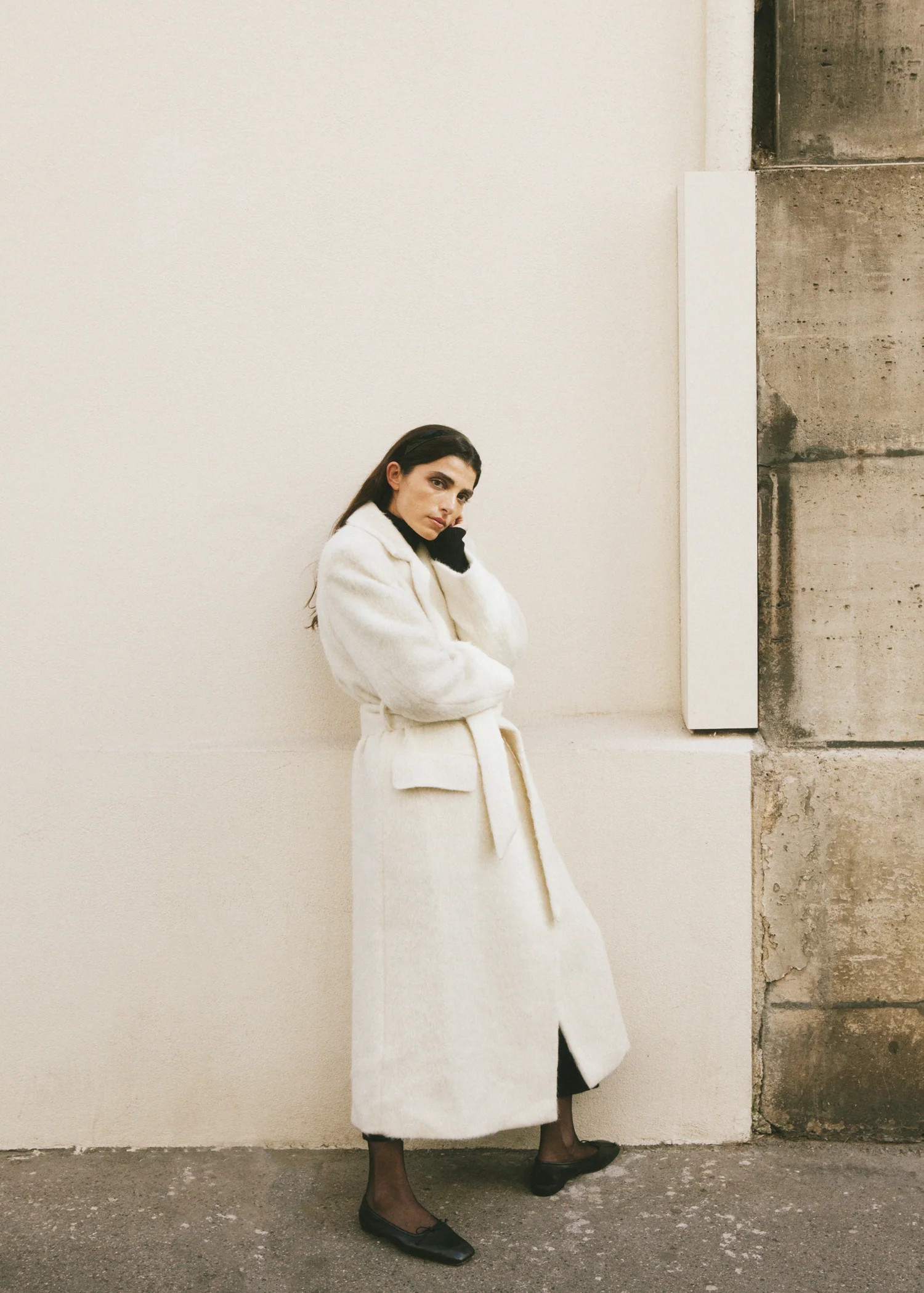 Ivy Mohair Coat, cream | Almada Label
