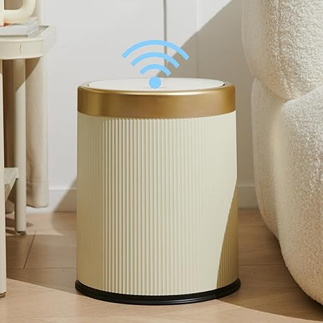 URALFA 3.7 Gallon Motion Sensor Bathroom Trash Can with Lid，Automatic Waterproof Touchless Garb... | Amazon (US)