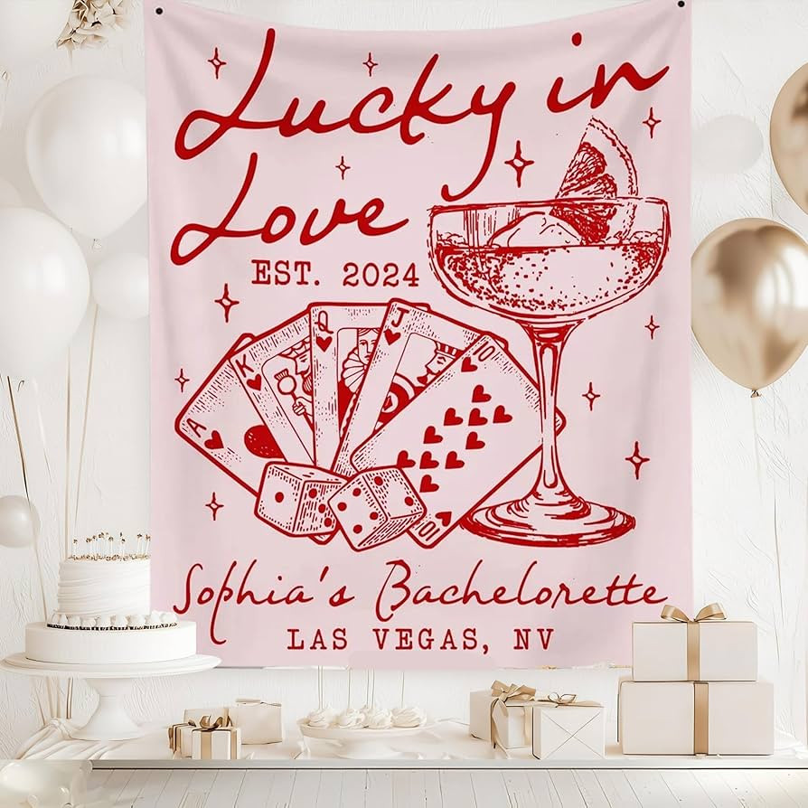 Lucky in Love Bachelorette Weekend Sign - Valentine Bridal Shower Decorations - Casino Bacheloret... | Amazon (US)