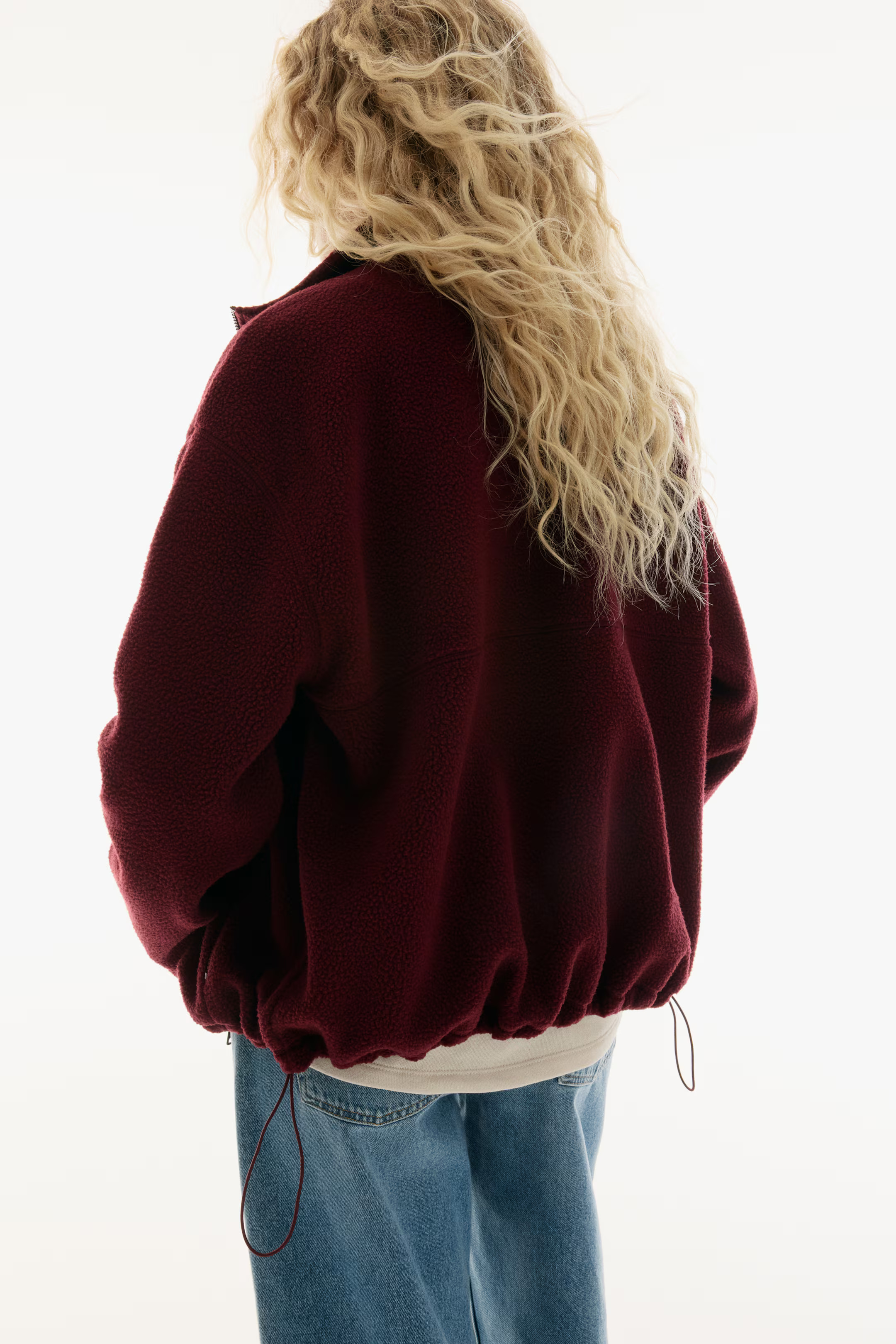 Teddy Fleece Jacket - Burgundy - Ladies | H&M US | H&M (US + CA)