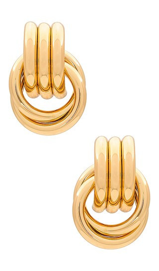 Heaven Mayhem Mini Knot Earring in Metallic Gold. | Revolve Clothing (Global)