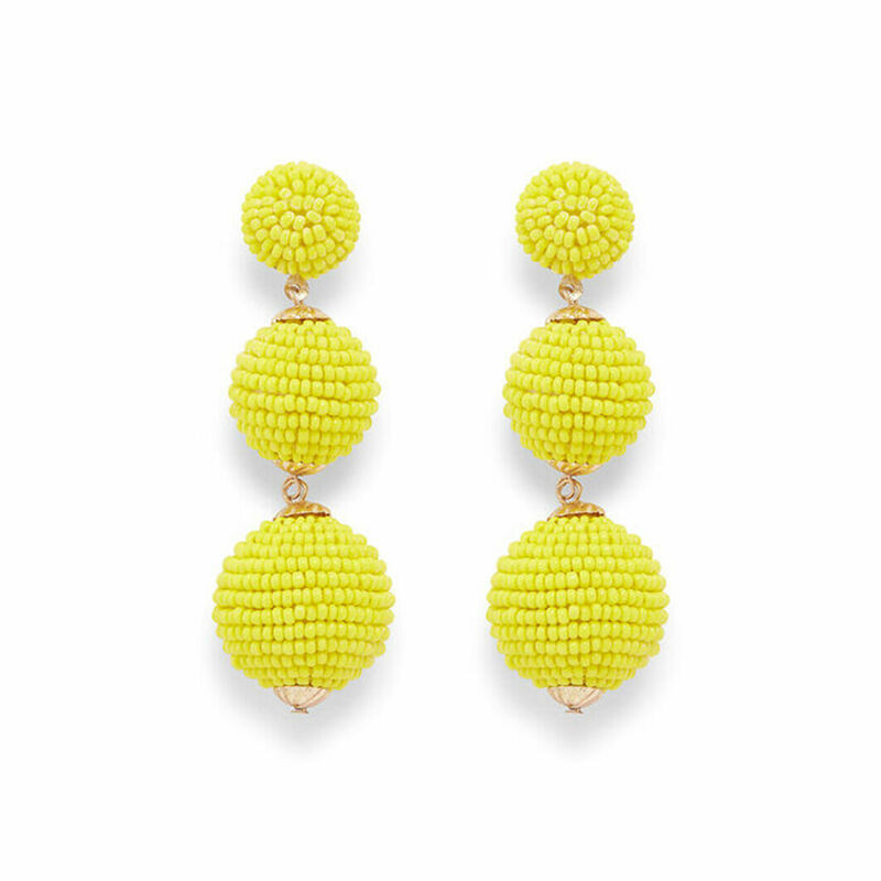 Natalia Beaded Ball Drops Gold & Yellow | Rocksbox