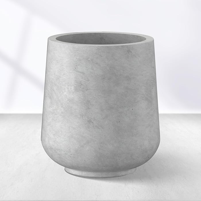 Kante 15.3" Dia Round Concrete Planter, Outdoor Indoor Large Plant Pots Containers with Drainage ... | Amazon (US)