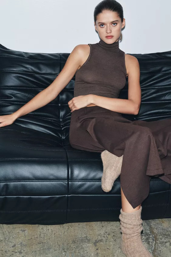 MOCK NECK SLEEVELESS TOP | Zara US