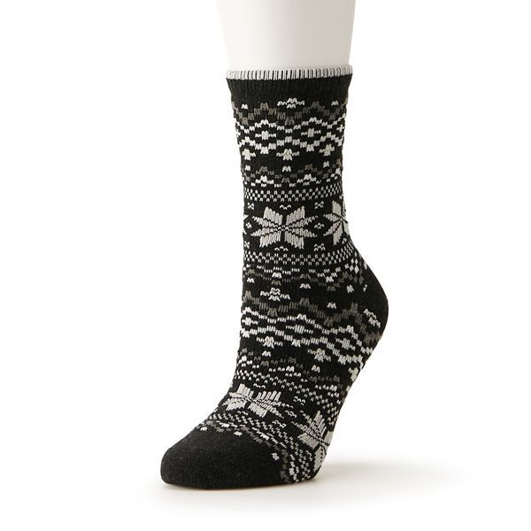 Women's Sonoma Goods for Life® Snowflake Fair Isle Crew Socks | Kohl's