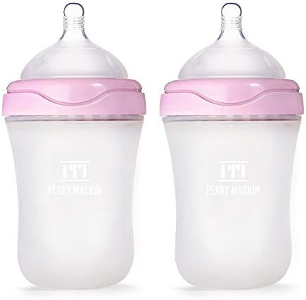 Perry Mackin Anti-Colic Silicone Baby Bottle (2 Pack), 9 Ounces, Pink | Amazon (US)