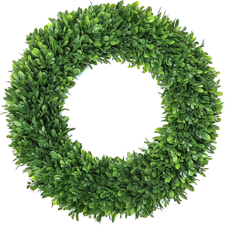 Boxwood Wreaths for Front Door Realistic 22Inch，Spring Wreaths for Front Door Outside ，Front ... | Amazon (US)