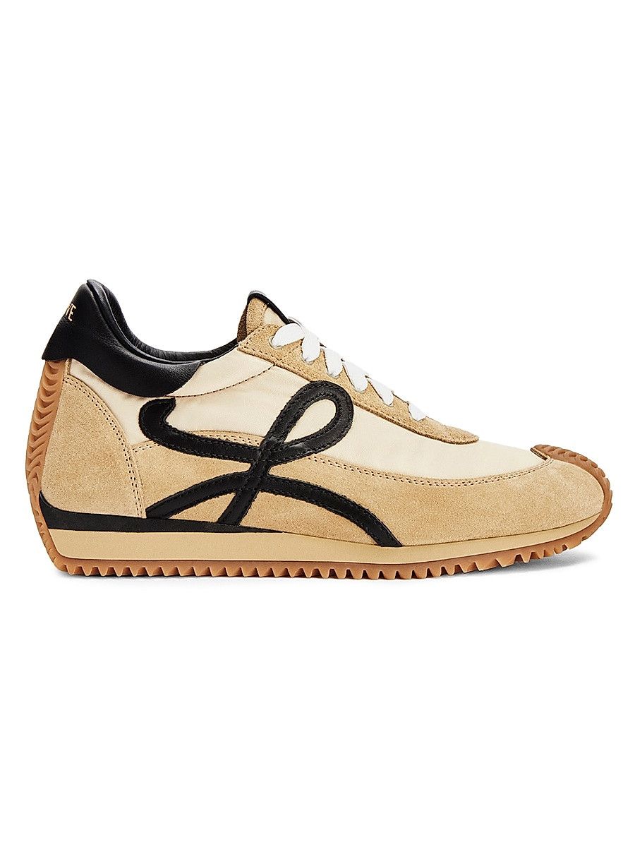 LOEWE Women's Flow Runner 2.0 Suede Sneakers - Gold Black - Size 10 | Saks Fifth Avenue