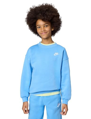 Nike Kid's Sportswear Club Fleece Oversized Sweatshirt, University Blue/University Blue/White, X-Small | Amazon (US)