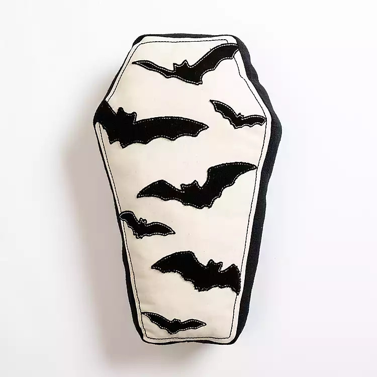 New! Batty Coffin Shaped Throw Pillow | Kirkland's Home