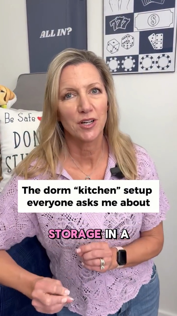 ➡️ Comment UP for the link to this exact 6-foot adjustable shelving unit, along with our guide on how to put together the best vertical kitchen.

My son had this setup in his freshman dorm, and now it has made its way into his bedroom at his apartment!

And remember, avoid over-toilet shelving for this solution since the shelves are half as deep (9-10”) as the unit we use, which is 18”x24”x72”, and not adjustable. You’ll lose about half of the storage space and won’t be able to hold a microwave or maximize storage by adjusting all the shelves.

Pro tip: Place the bottom shelf at the lowest level and set the fridge on it to stabilize the setup.

Using our favorite magnetic shelves and paper towel holder, along with smart over-the-door storage that can hang off the side, provides so much space for food, plates, cups, cleaning supplies, and more.

Follow along for more dorm & college tips like this one! All we do is dorm & college and we ❤️ what we do!

#dormessentials #collegemom #dormlife #collegeparent @honeycando