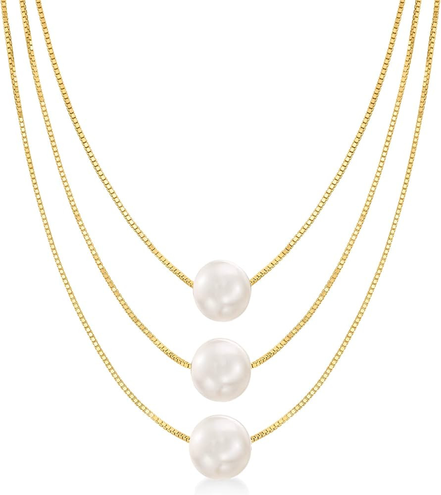 Ross-Simons 9-9.5mm Cultured Pearl 3-Strand Layered Necklace | Amazon (US)