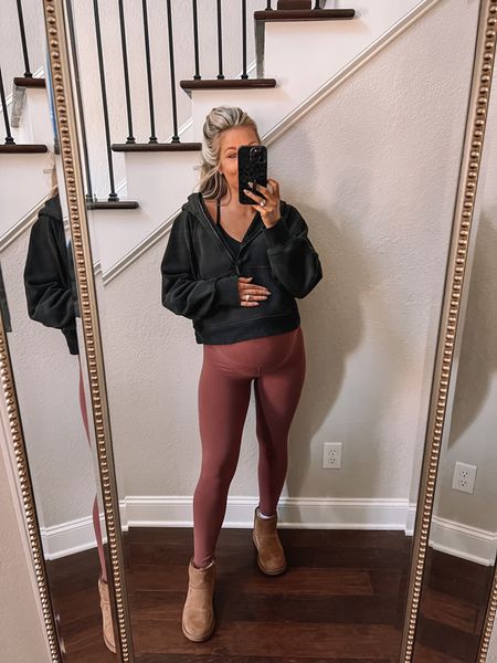 Shop today’s athleisure outfit! Wearing size M/L in my Lululemon scuba hoodie, size 6 in my align leggings and Uggs fit TTS. Size small in my Nike sports bra  

#LTKstyletip #LTKfit
