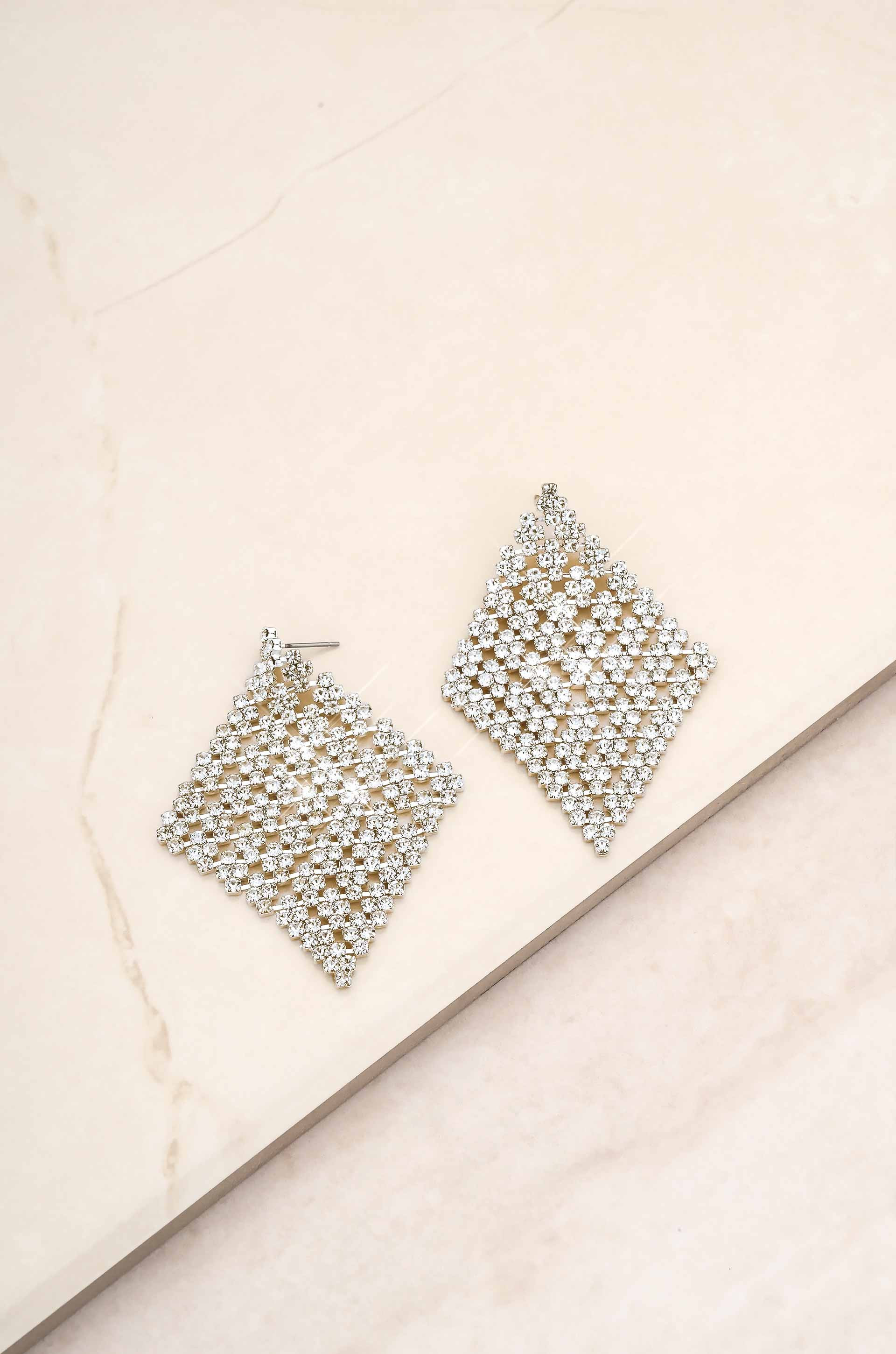 Swinging Crystal & Silver Plated Earrings | Ettika